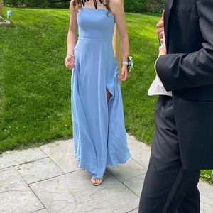 LIGHT BLUE PROM DRESS